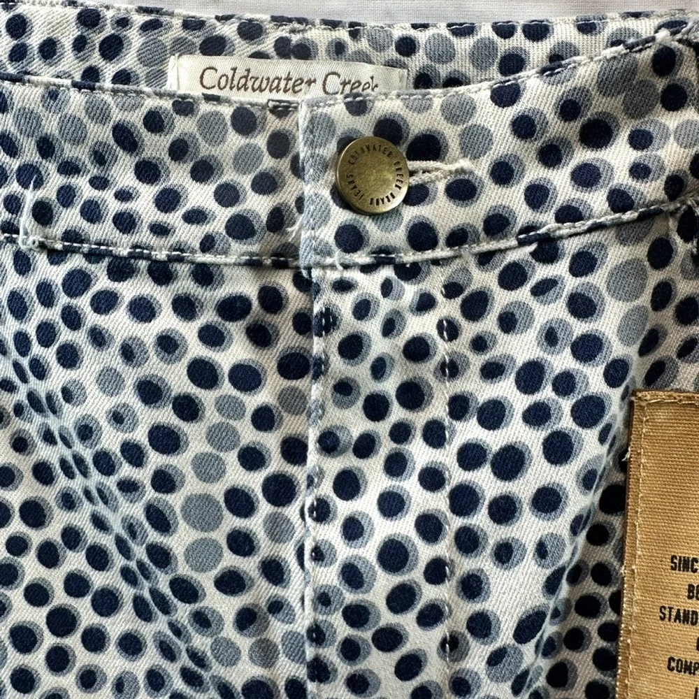 COLDWATER CREEK New‎ White Black Gray Animal Cheetah Print Jeans size 12